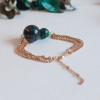 Malachite Green Beaded Bracelet BL0813 - Thumbnail 2