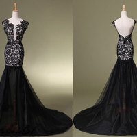 Lace Red or Black Sexy Prom Dress Formal Dress Cocktail Dress Military Ball Gown,PD3800215 - Thumbnail 1