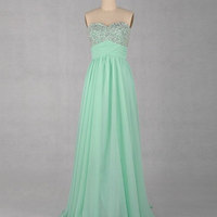 sweetheart prom dress ,long prom dress, peach prom dress,PD380097 - Thumbnail 1