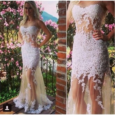 Mermaid lace prom dress, lace prom dress, chiffon prom dress, cheap prom dress, prom dress 2016,pd3800108