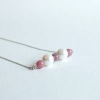 Rose Quartz Silver Chain Necklace NL0803 - Thumbnail 3