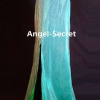 L90 FROZEN FEVER Elsa skirt only of J929 gradient green sparkle fabric fully lined - Thumbnail 1