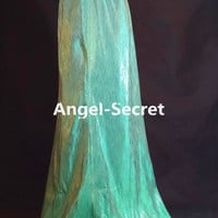 L90 FROZEN FEVER Elsa skirt only of J929 gradient green sparkle fabric fully lined - Thumbnail 3