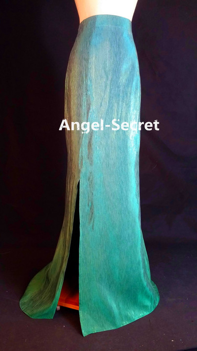 L90 FROZEN FEVER Elsa skirt only of J929 gradient green sparkle fabric fully lined