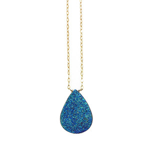 Titanium Druzy Necklace - Shimmery Sea