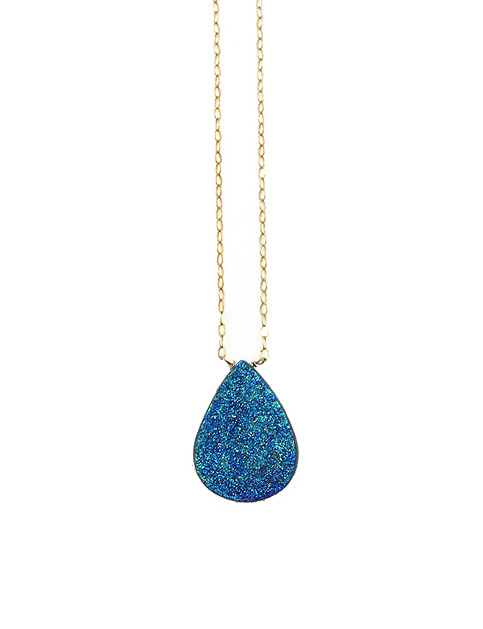 Titanium Druzy Necklace - Shimmery Sea
