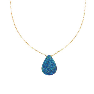 Titanium Druzy Necklace - Shimmery Sea - Thumbnail 3