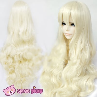 Cosplay kagerou project sakura jasmine pastel gold long wave wig sp151700 - Thumbnail 2