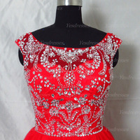 short prom dress, red prom dress, tulle prom dress, junior prom dress, on sale prom dress, cheap prom dress,  PD15269 - Thumbnail 2