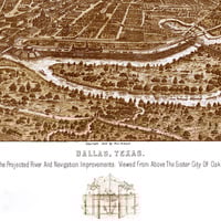 Dallas, Texas in 1892 - Bird's Eye View, Map, Aerial, Panorama, Vintage, Antique, Fine Art, Wall art - Thumbnail 1