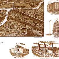 Dallas, Texas in 1892 - Bird's Eye View, Map, Aerial, Panorama, Vintage, Antique, Fine Art, Wall art - Thumbnail 2