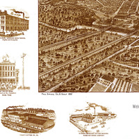 Dallas, Texas in 1892 - Bird's Eye View, Map, Aerial, Panorama, Vintage, Antique, Fine Art, Wall art - Thumbnail 3