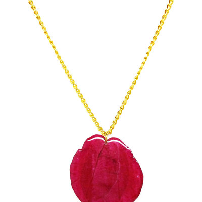 Real pressed flower bougainvillea necklace