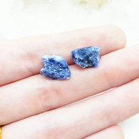 Raw Sodalite Stud Earrings - Thumbnail 1