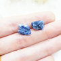 Raw Sodalite Stud Earrings-1