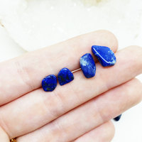 Lapis Lazuli Earrings Crystal Mineral Studs - Thumbnail 1