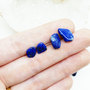 Lapis Lazuli Earrings Crystal Mineral Studs-1