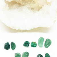 Aventurine Stud Earrings Polished Gemstone Posts - Thumbnail 1