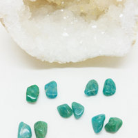 Amazonite Stud Earrings Polished Gemstone Posts - Thumbnail 1