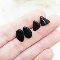 Onyx Stud Earrings Crystal Mineral Studs - Thumbnail 2