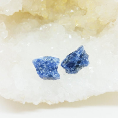 Raw sodalite stud earrings