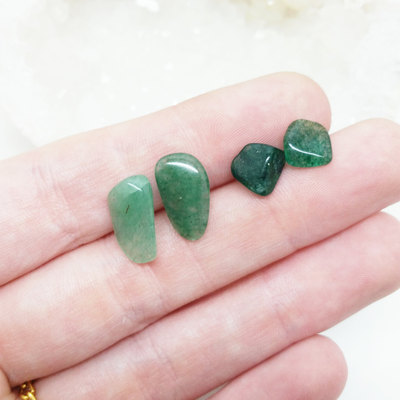 Aventurine stud earrings polished gemstone posts