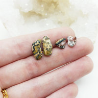 Leopard Jasper Stud Earrings - Thumbnail 2