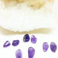 Amethyst Stud Earrings Polished Amethyst Posts - Thumbnail 1
