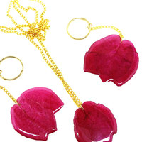 Real Pressed Flower Bougainvillea Necklace - Thumbnail 3