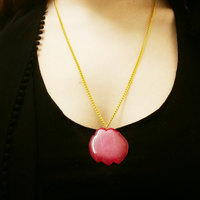 Real Pressed Flower Bougainvillea Necklace - Thumbnail 4