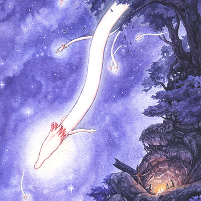 Original fantasy painting: good omen