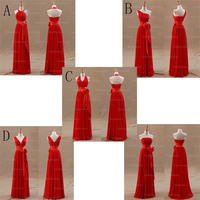 Long bridesmaid dresses, mismatched bridesmaid dress, red bridesmaid dress, elegant cheap chiffon bridemsaid dress, PD15281 - Thumbnail 1