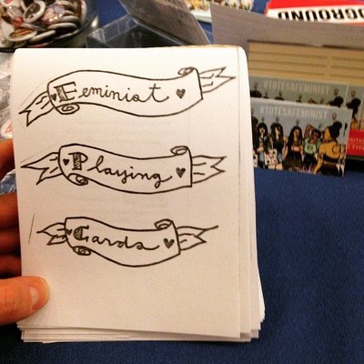 Feminist playing cards zine 