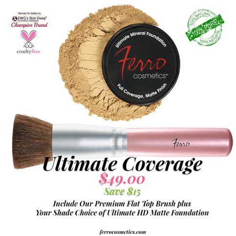 Ultimate Coverage- Foundation and Brush Set for Acne, Rosacea, and pigmentation