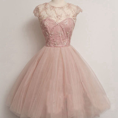 Short prom dress, pink prom dress, a-line prom dress, cute prom dress, pretty prom dress, bd14302