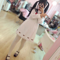 Sailor moon Luna Printed Crew Neck Dress (including collar) - Thumbnail 3