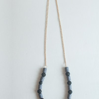 Turquoise Grey & Black Long Necklace NL0793 - Thumbnail 3