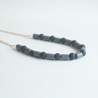 Turquoise Grey & Black Long Necklace NL0793 - Thumbnail 1