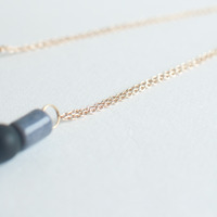 Turquoise Grey & Black Long Necklace NL0793 - Thumbnail 4