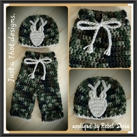 Camo Hunting Outfit- Crochet - Thumbnail 1
