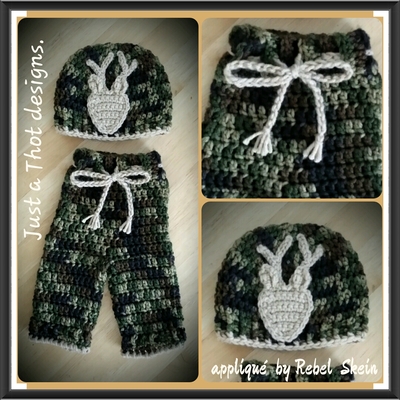 Camo hunting outfit- crochet