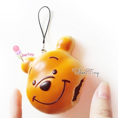 Pooh bitten chocolate bun squishy 