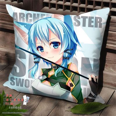 Asada shino sinon - sword art online anime dakimakura square pillow cover spc85
