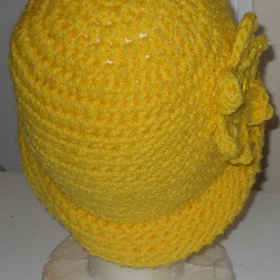 Flower crochet beanie hat