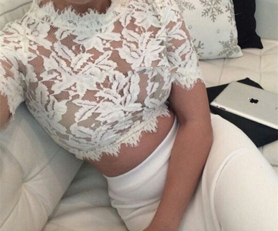 White Lace Crop Top