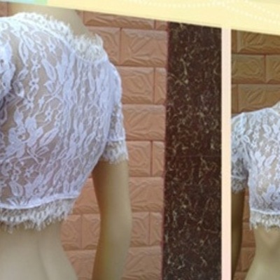 White lace crop top