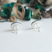 Vintage Black & White Earrings ER0849 - Thumbnail 1