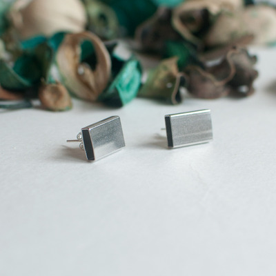 Silver metal stud earrings er0831 - Thumbnail 3