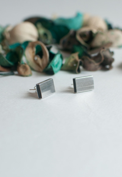 Silver Metal Stud Earrings ER0831
