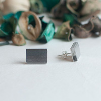 Silver Metal Stud Earrings ER0831 - Thumbnail 1